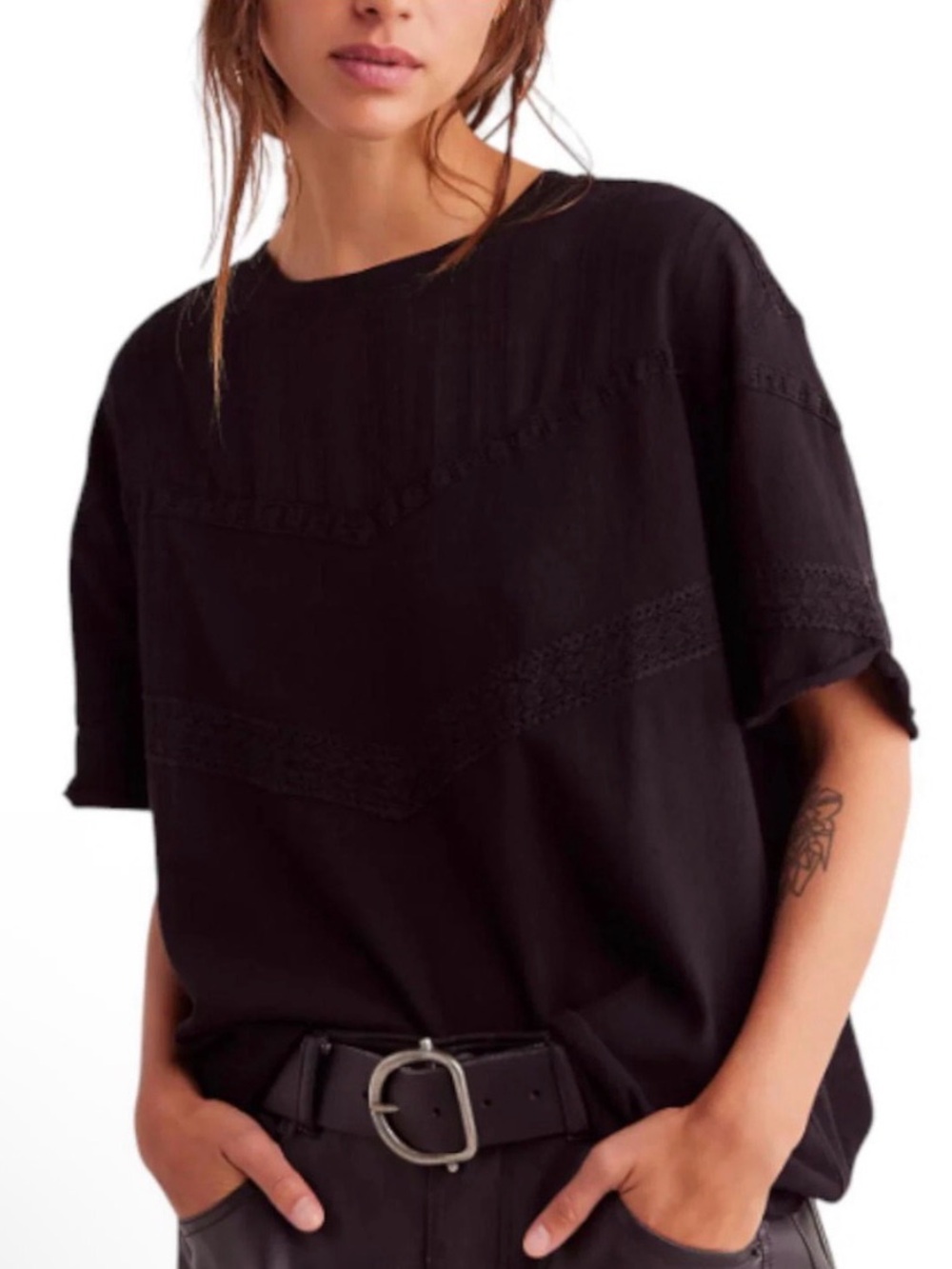 NWOT Free People We The Free Dorothy Tee in Black